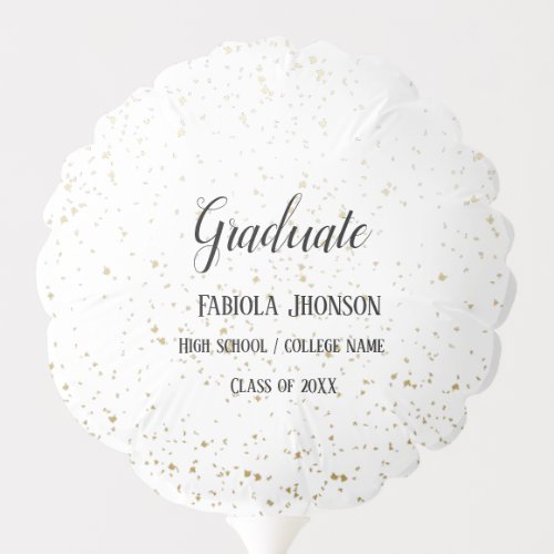 White Simple script graduation photo  balloon