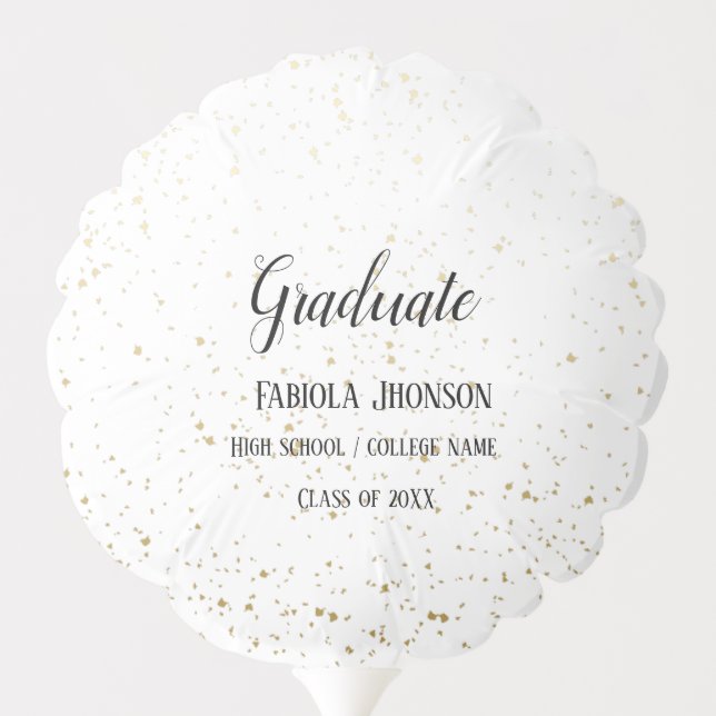 White Simple script graduation photo  balloon (Back)