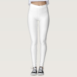 White Simple Solid Leggings