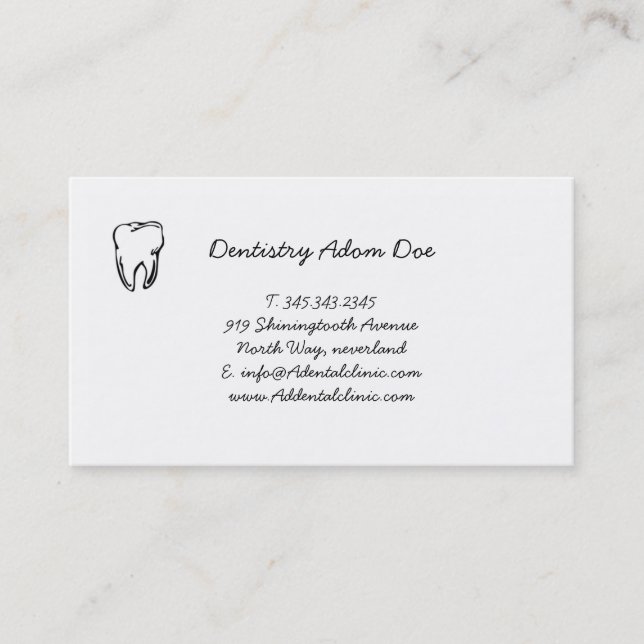 White simple teeth business card (Front)