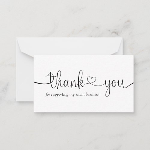 White Simple thank you for supporting our business Note Card