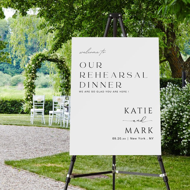White Simple Welcome To Our Rehearsal Dinner Foam Board (Creator Uploaded)