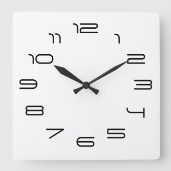White Simplicity Square Wall Clock by harcordvalleyranch at Zazzle