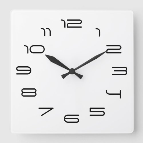 White simplicity square wall clock