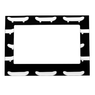 White Skateboard Monochromatic Black Skater Urban Magnetic Frame