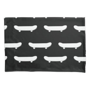 White Skateboard Monochromatic Black Skater Urban Pillow Case