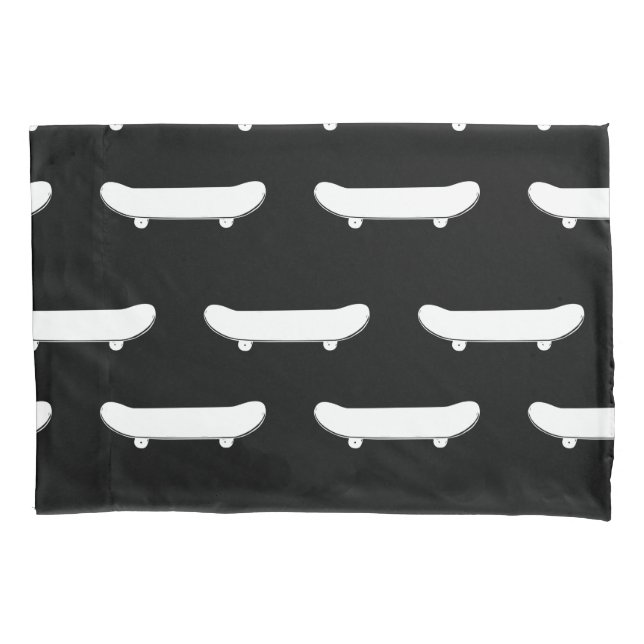 White Skateboard Monochromatic Black Skater Urban Pillow Case (Front)