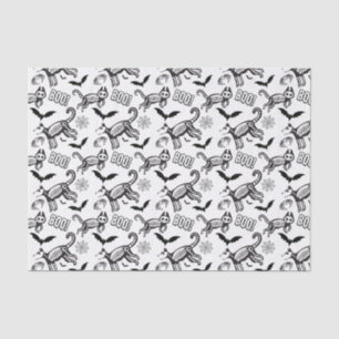 White Skeleton Animals Tissue Paper