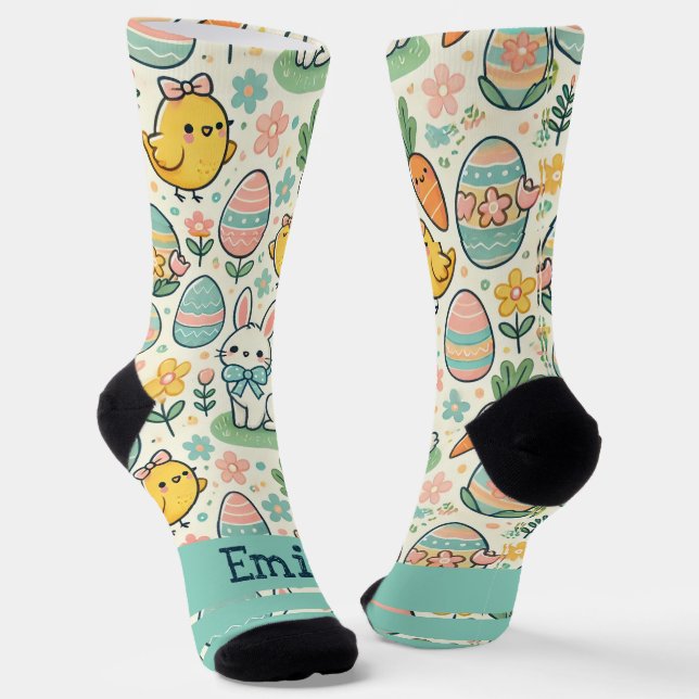 White Sketch Chevron Patern Socks (Angled)