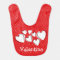 White Sketchy Hearts Design Baby Bib