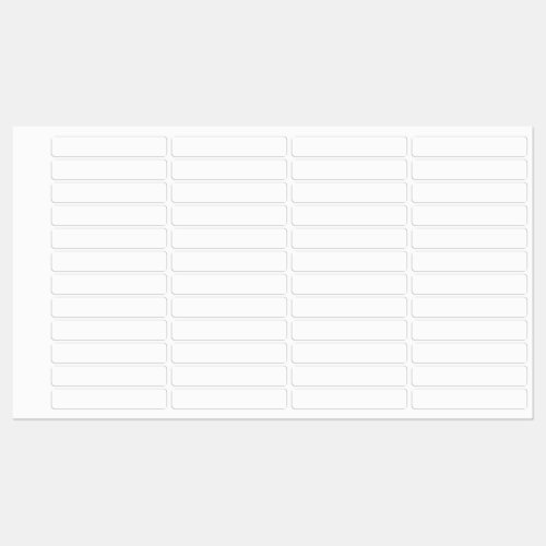 White Skinny Rectangle Waterproof Labels