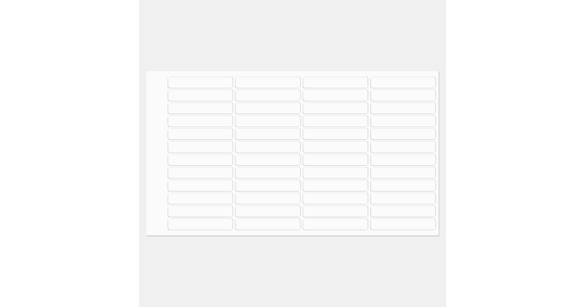 White Skinny Rectangle Waterproof Labels | Zazzle