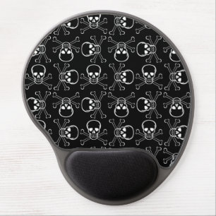 White Skull and Crossbones Gel Mouse Pad