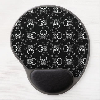 White Skull and Crossbones Gel Mouse Pad