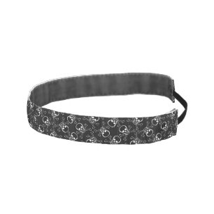 White Skull and Crossbones graphic Pattern Athletic Headband
