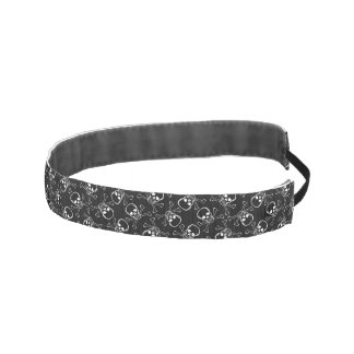 White Skull and Crossbones graphic Pattern Athletic Headband