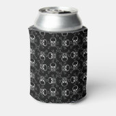 White Skull and Crossbones graphic Pattern Can Cooler (Can Back)