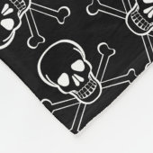 White Skull and Crossbones graphic Pattern Fleece Blanket (Corner)