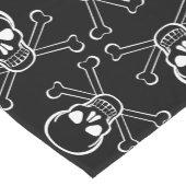 White Skull and Crossbones graphic Pattern Short Table Runner (Corner)