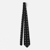 White Skull and Crossbones graphic Pattern Tie (Back)