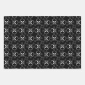 White Skull and Crossbones graphic Pattern Wrapping Paper Sheets (Front 3)