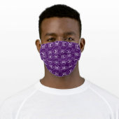 White Skull and Crossbones graphic Purple Adult Cloth Face Mask (Worn)