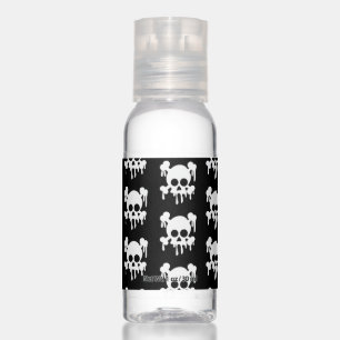 White Skull Black Pattern Halloween Spooky Pirate Hand Sanitizer