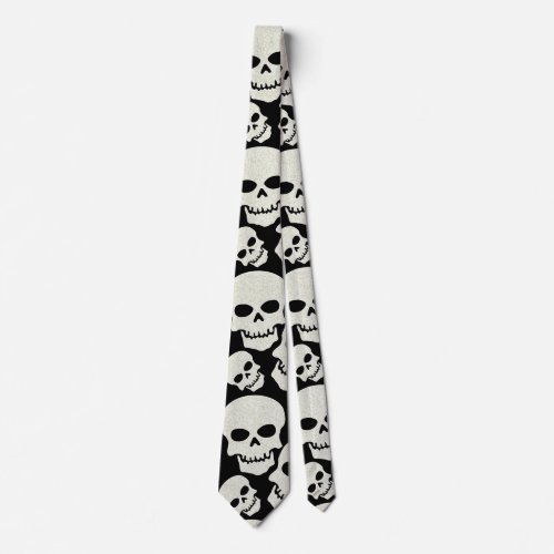 White Skull Bones Tie