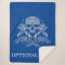 White Skull, Flowers and Guns on Blue