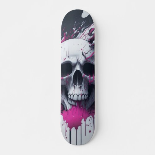 White Skull _ Numb_Skulls Design 2 Skateboard