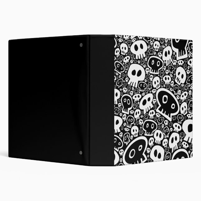 White Skull Pattern 3 Ring Binder (Background)