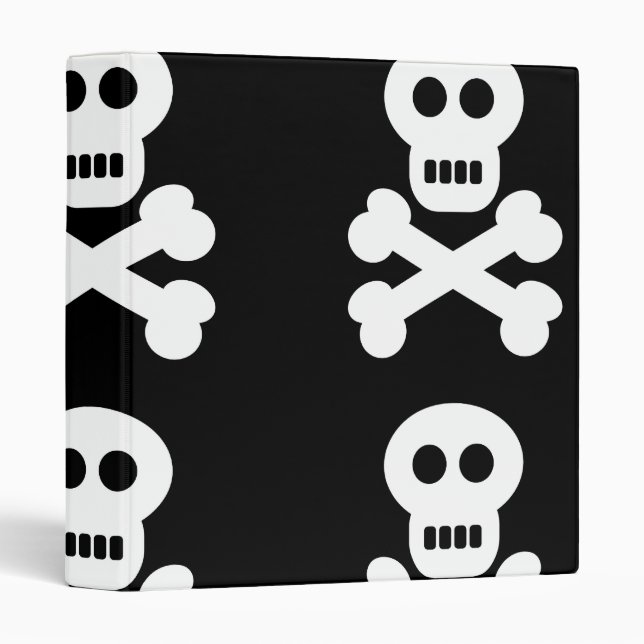 White Skulls 3 Ring Binder (Front/Spine)