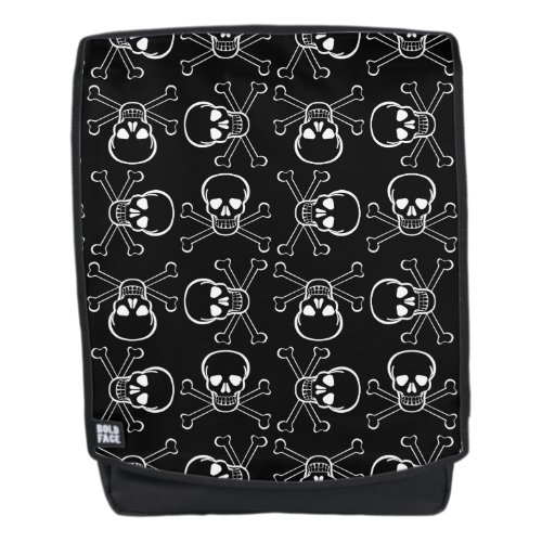 White Skulls and Crossbones Backpack