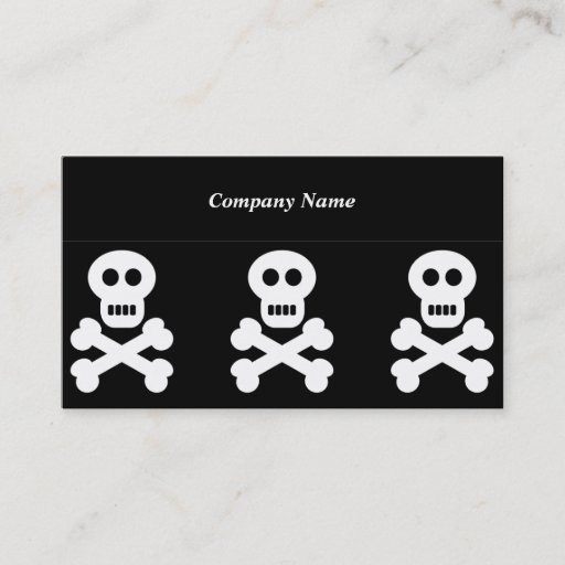 Customizable White Skulls, Company Name Business Card Template