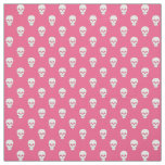 White Skulls on Pink Fabric