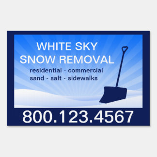 white sky snow removal (two sided, customizable) yard sign