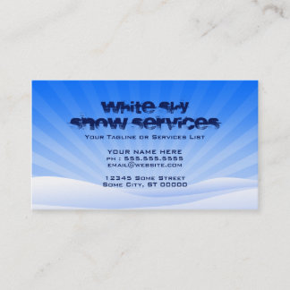 white sky snow services business card