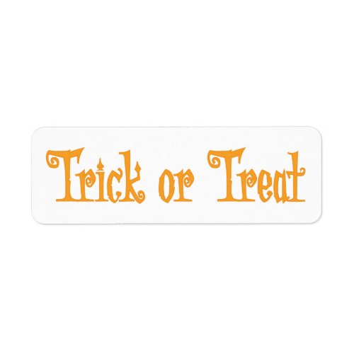 White Small Halloween Labels Trick Or Treat