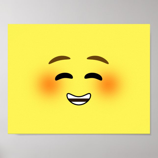 White Smiling Emoji Poster (Front)
