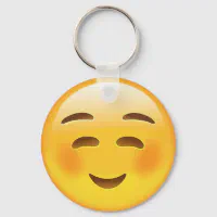 White Smiling Face Emoji Keychain