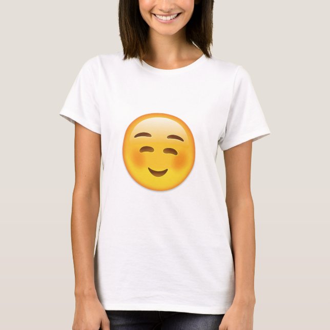 White Smiling Face Emoji T-Shirt (Front)