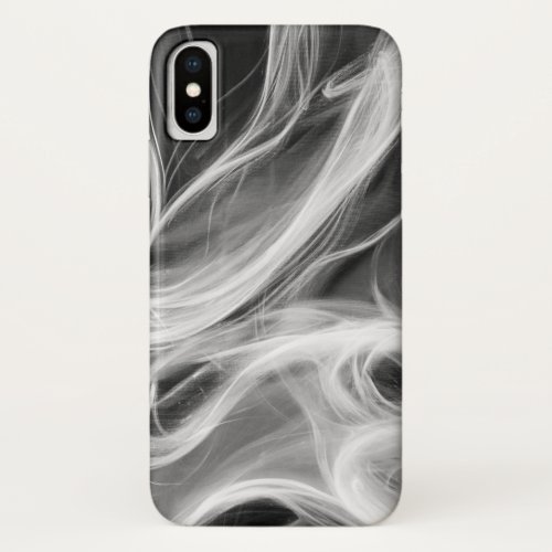 white smoke abstract on black iPhone XS case