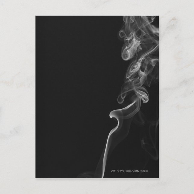 White Smoke Against A Black Background Postcard (Front)