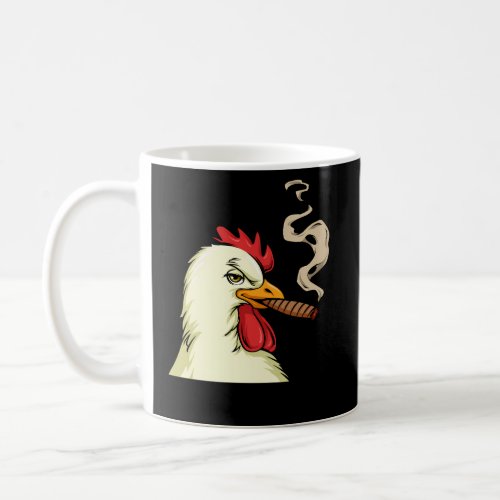 White Smoking Chicken Fried Chicken Coffee Mug