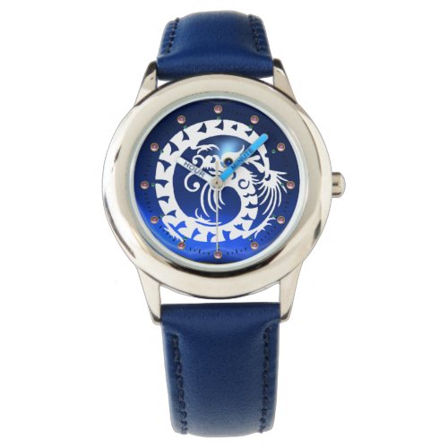 WHITE SNAKE DRAGON Black Blue SappirePink Gems Watch