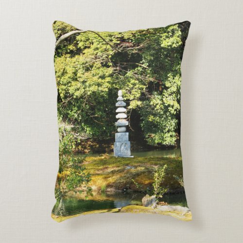 White Snake Pagoda  Hakuja No Tsuka Accent Pillow