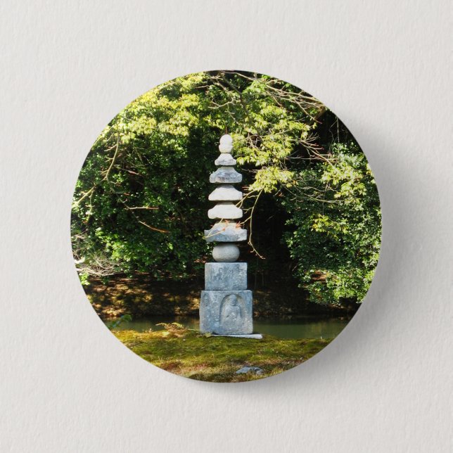 White Snake Pagoda / Hakuja No Tsuka Button (Front)