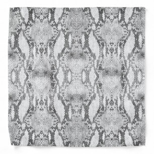 White Snake Skin Print Bandana