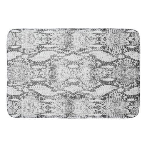 White Snake Skin Print Bath Mat