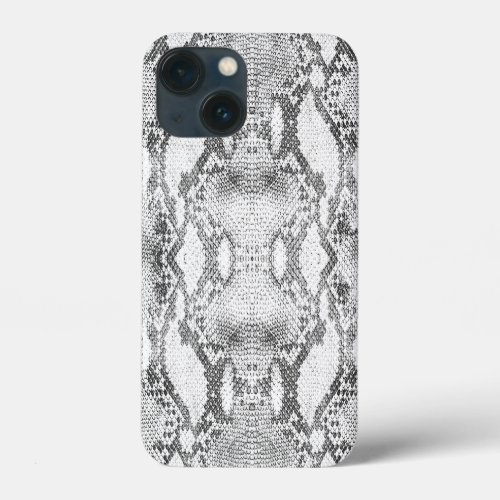 White Snake Skin Print iPhone 13 Mini Case